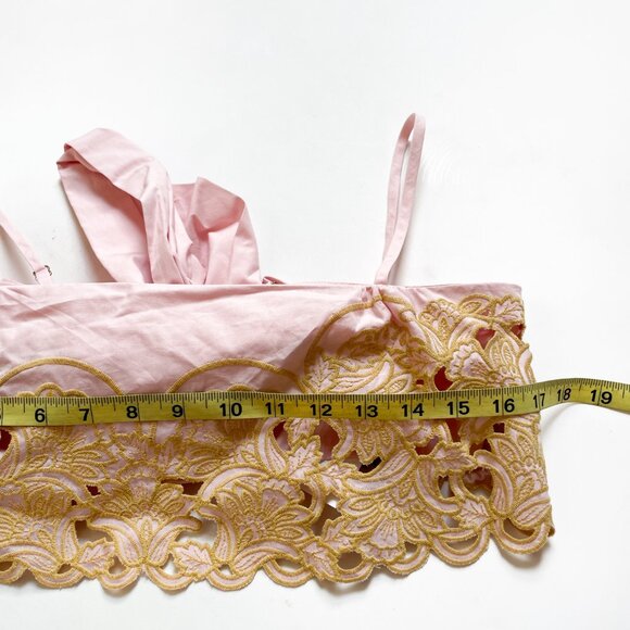 Alemais Anthea Lace Tie Back Cropped Top Blush Pink Size AU 14 US 10 NEW NWT - Picture 6 of 10